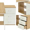 Rohový psací stůl BB106 140 cm dub přírodní/bílý