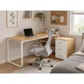 Rohový psací stůl BB106 140 cm dub přírodní/bílý