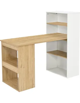 Psací stůl s nástavcem BB108 130 cm dub přírodní/bílý