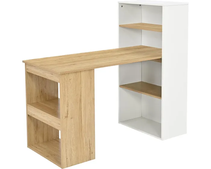 Psací stůl s nástavcem BB108 130 cm dub přírodní/bílý
