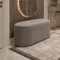 Taburet s úložným prostorem Duo 80 cm samet taupe