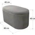Taburet s úložným prostorem Duo 80 cm samet taupe