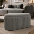 Taburet s úložným prostorem Duo 80 cm samet taupe