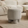 Designový taburet Hanoi 40 cm manšestr taupe