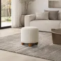 Taburet Kioto 38 cm béžový/dub přírodní