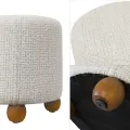 Taburet Kioto 38 cm béžový/dub přírodní