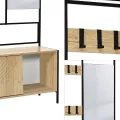 Předsíňový věšák PR100 80 cm černý/dub přírodní