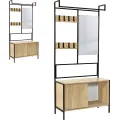 Předsíňový věšák PR100 80 cm černý/dub přírodní