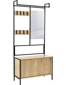 Předsíňový věšák PR100 80 cm černý/dub přírodní