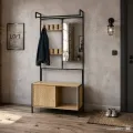 Předsíňový věšák PR100 80 cm černý/dub přírodní