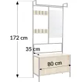 Předsíňový věšák PR100 80 cm černý/dub přírodní