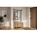 Předsíňový věšák PR100 80 cm černý/dub přírodní