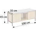 Botník se sedákem PR101 100 cm dub přírodní/černý