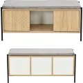 Botník se sedákem PR101 100 cm dub přírodní/černý