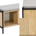 Botník se sedákem PR101 100 cm dub přírodní/černý