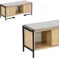 Botník se sedákem PR101 100 cm dub přírodní/černý