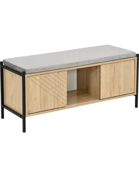 Botník se sedákem PR101 100 cm dub přírodní/černý