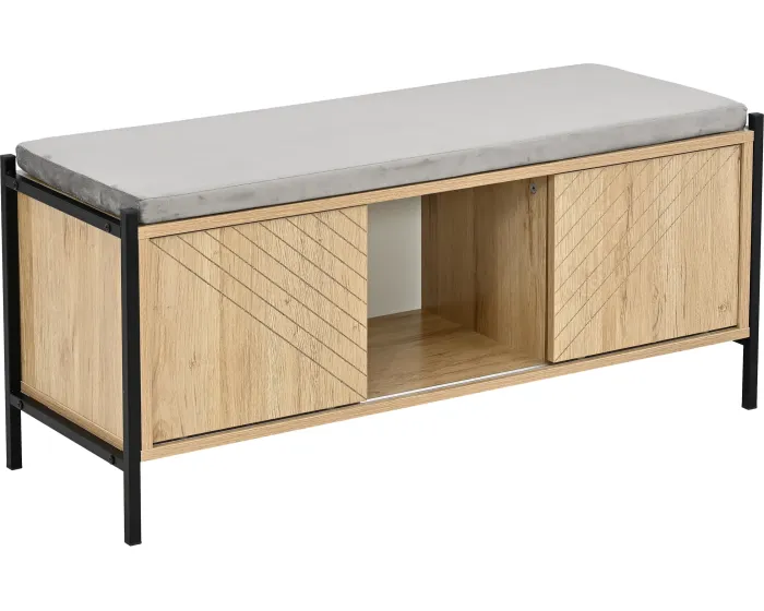 Botník se sedákem PR101 100 cm dub přírodní/černý