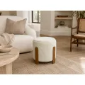 Taburet Seul 37 cm ecru/dub přírodní