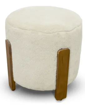 Taburet Seul 37 cm ecru/dub přírodní