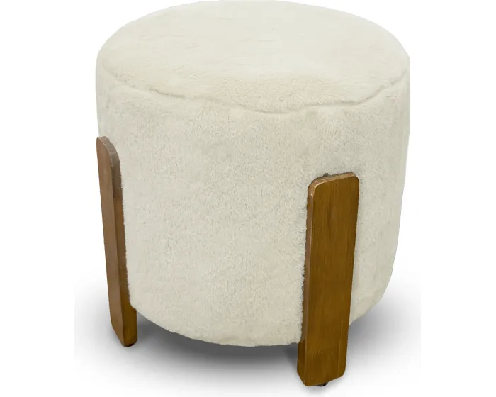 Taburet Seul 37 cm ecru/dub přírodní