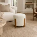 Taburet Seul 37 cm ecru/dub přírodní
