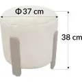 Taburet Seul 37 cm ecru/dub přírodní