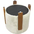 Taburet Seul 37 cm ecru/dub přírodní