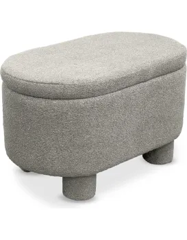 Taburet s úložným prostorem Duo 70 cm bouclé béžový