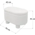 Taburet s úložným prostorem Duo 70 cm bouclé béžový