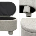 Taburet s úložným prostorem Duo 70 cm bouclé béžový