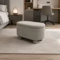 Taburet s úložným prostorem Duo 70 cm bouclé béžový