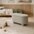 Taburet s úložným prostorem Duo 70 cm bouclé béžový