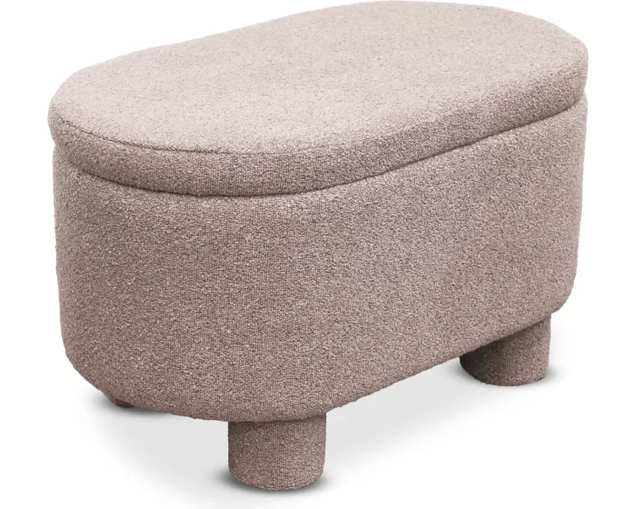 Taburet s úložným prostorem Duo 70 cm bouclé lososový