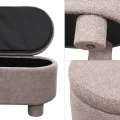 Taburet s úložným prostorem Duo 70 cm bouclé lososový