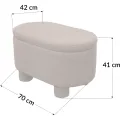 Taburet s úložným prostorem Duo 70 cm bouclé terracotta