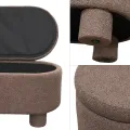 Taburet s úložným prostorem Duo 70 cm bouclé terracotta