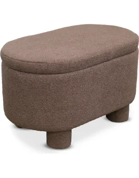 Taburet s úložným prostorem Duo 70 cm bouclé terracotta