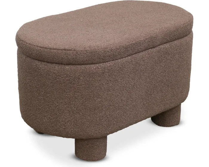 Taburet s úložným prostorem Duo 70 cm bouclé terracotta