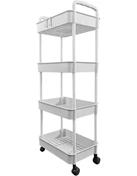 Pojízdný regál Osiris 105,5 cm II bílý