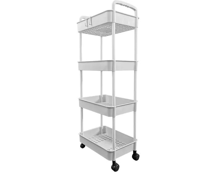 Pojízdný regál Osiris 105,5 cm II bílý
