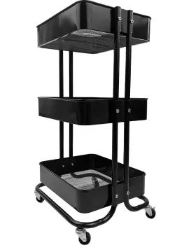 Pojízdný regál Wabi 74 cm černý