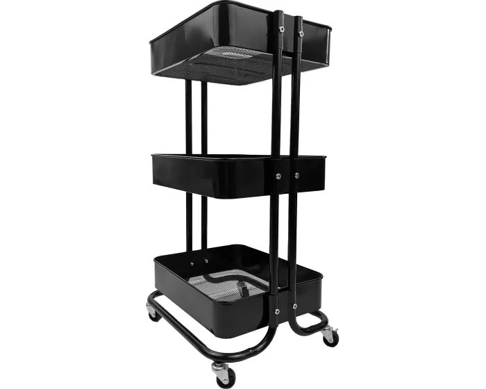 Pojízdný regál Wabi 74 cm černý