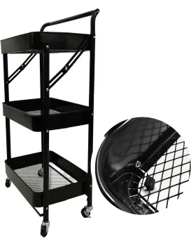 Skládací pojízdný regál Piko 82 cm černý