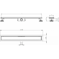 Odtokový žlab nízký MEXEN FLAT 2v1 160 cm + sifon