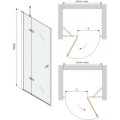 Sprchové dveře MEXEN ROMA černé, 80 CM