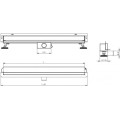 Odtokový žlab ke stěně MEXEN FLAT WALL 2v1 60 cm černý