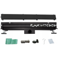 Odtokový žlab ke stěně MEXEN FLAT WALL 2v1 60 cm černý