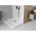 Sprchová vanička MEXEN FLAT s černým sifonem 100 x 80 cm bílá