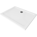 Sprchová vanička MEXEN FLAT s černým sifonem 100 x 80 cm bílá